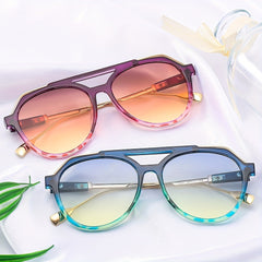 Men's Retro Sunglasses Street Style Double Beam Glasses