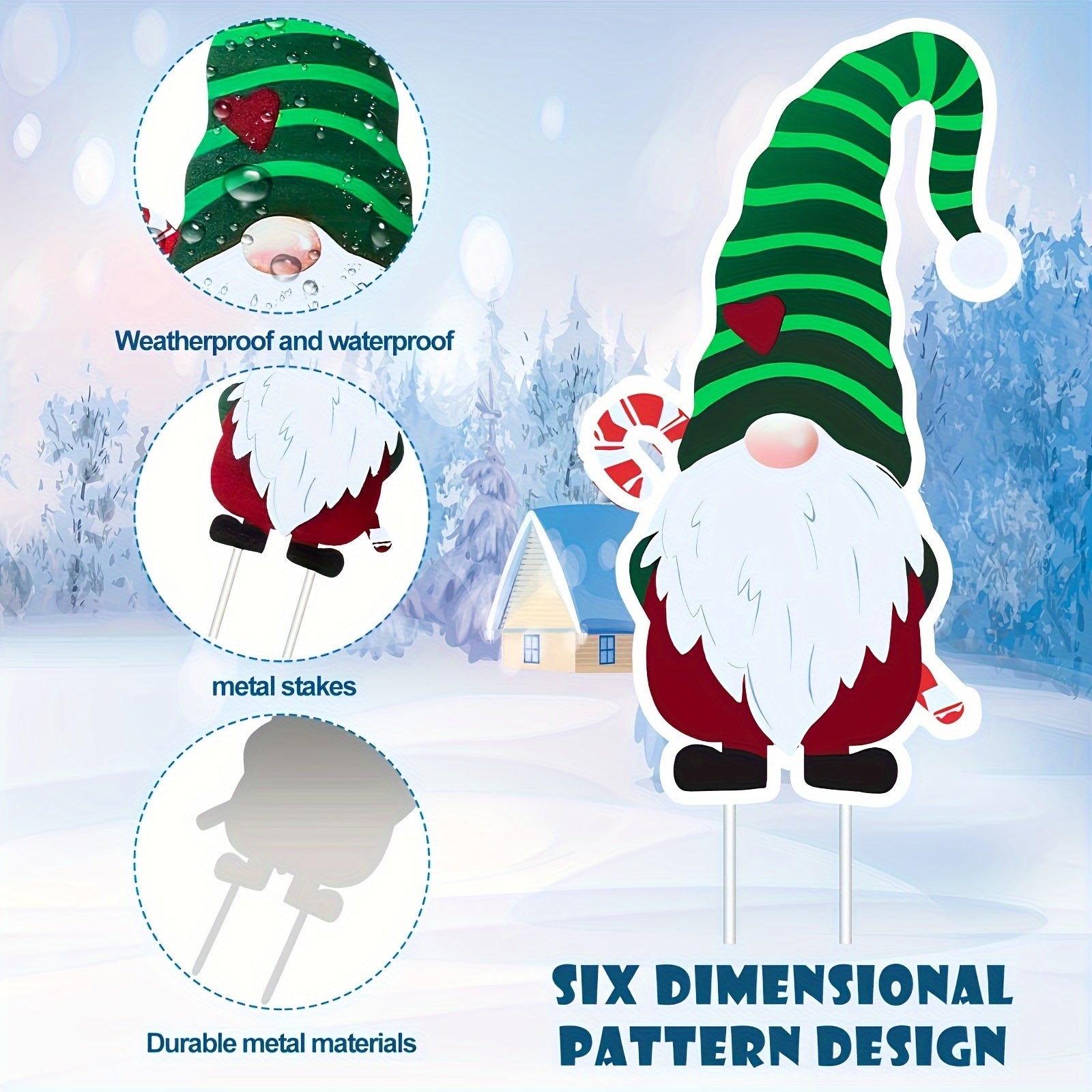 6pcs Christmas Yard Sign Decor Set - Outdoor Holiday Props