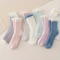 Teenager's Crew Socks: Breathable Plush Comfy Casual Style Unisex Socks