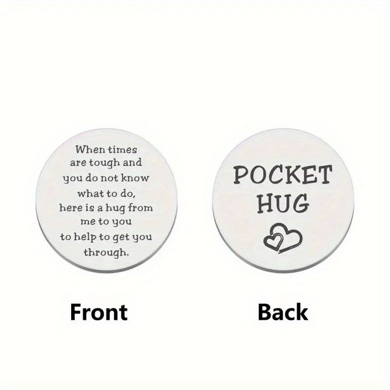 Stainless Steel Pocket Hug Token Anxiety Gift For Men