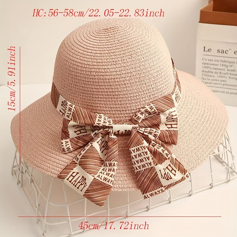 Wide Brim UV Protection Straw Sun Hat for Women
