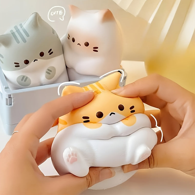 3pcs Cartoon Cat Squeeze Toys Soft Slow Rebounding Elastic Relax Toys