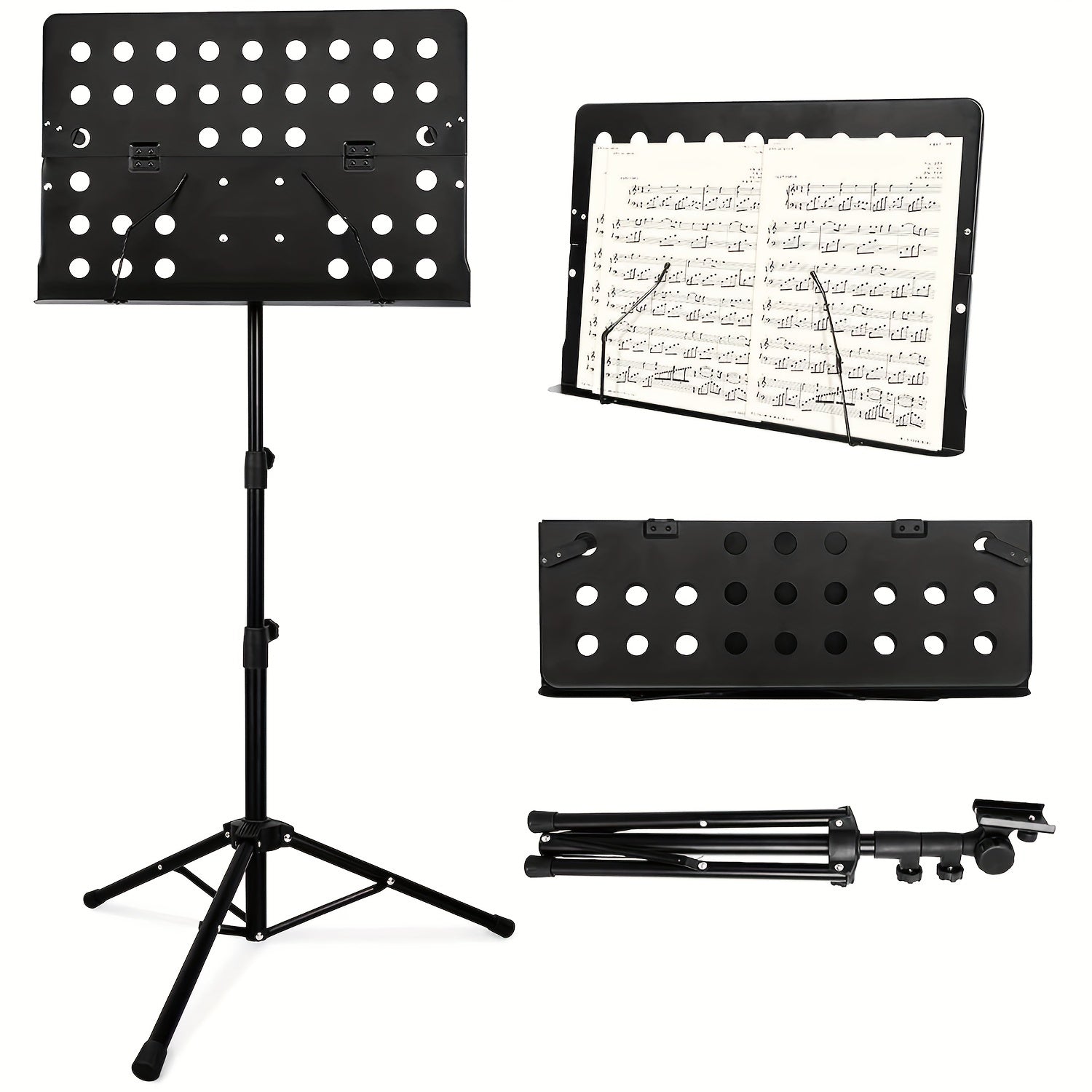 Portable Collapsible Sheet Music Stand with Carrying Bag