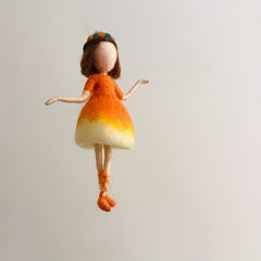 Orange Fairy Wool Felt DIY Material Gift Doll Decoration