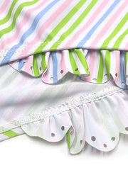 Toddler Rainbow Striped Ruffle One Piece Swimsuit