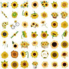 50pcs Sunflower Cartoon Stickers Vinyl Waterproof Decals