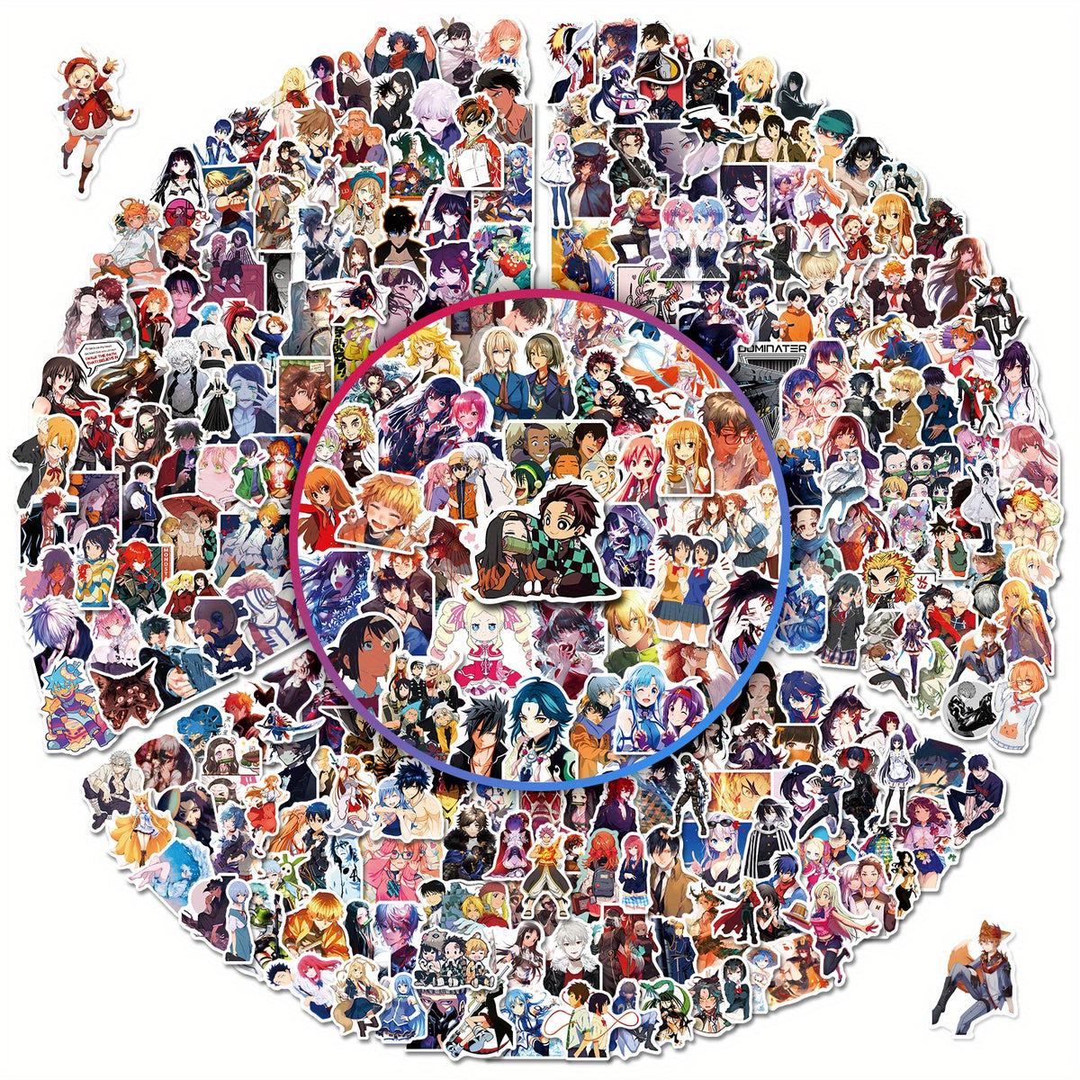 300pcs Anime Mixed Stickers Waterproof Vinyl Manga Stickers for Laptop Water Bot