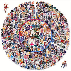 300pcs Anime Mixed Stickers Waterproof Vinyl Manga Stickers for Laptop Water Bot