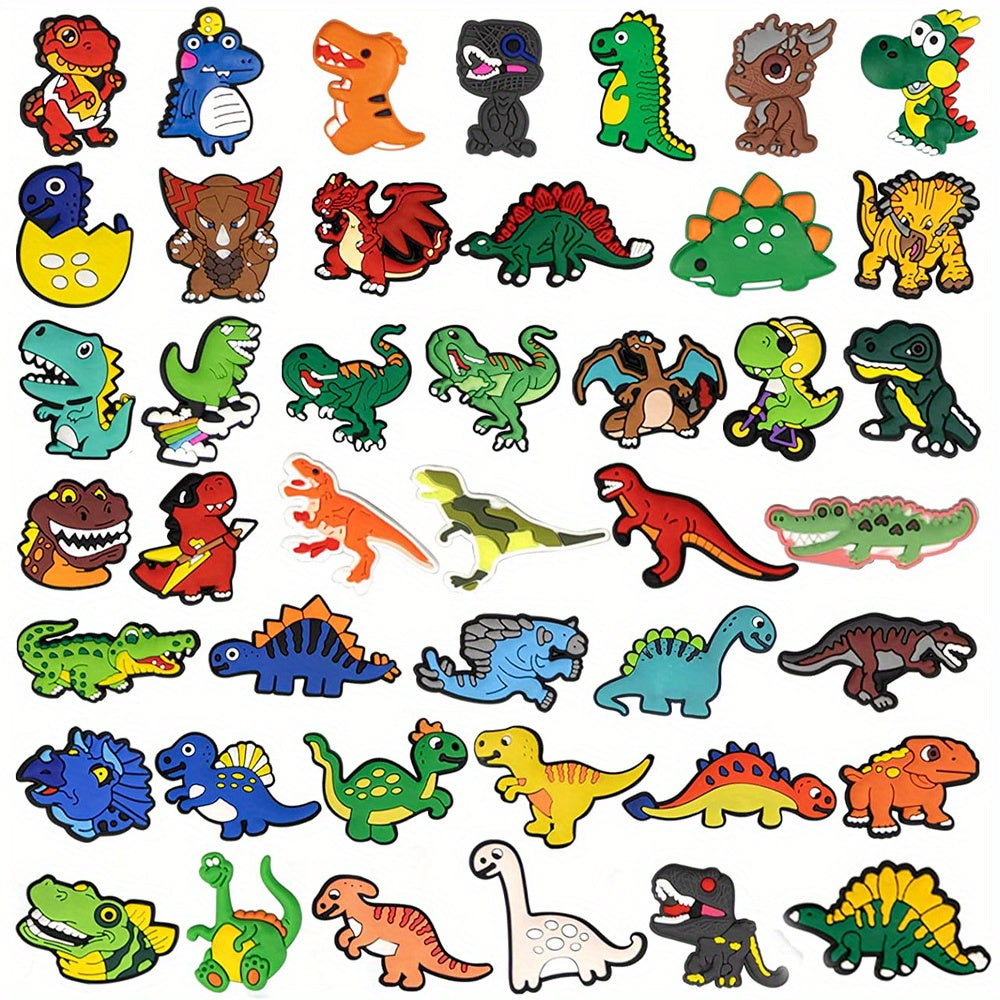 82pcs Dinosaur Shoe Charms For Crocs Luminous Decoration Boys PVC Pins Bracelets