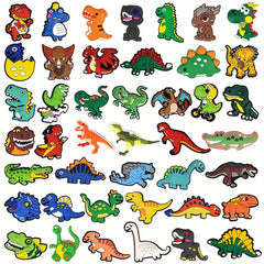 82pcs Dinosaur Shoe Charms For Crocs Luminous Decoration Boys PVC Pins Bracelets
