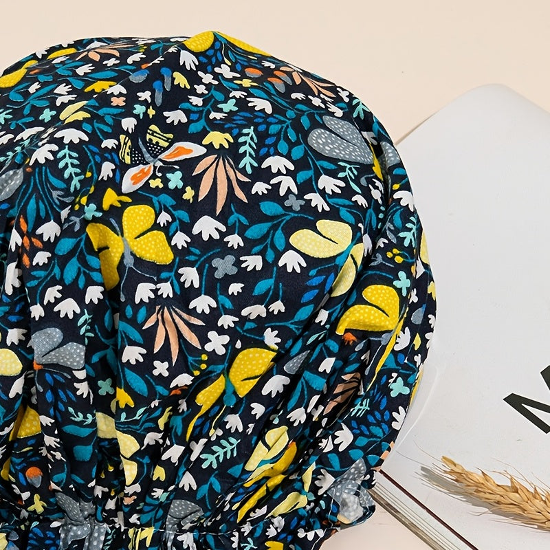 Colorful Butterfly Working Cap Hat Adjustable Tie Back For Woman