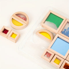23pcs Acrylic Sensory Building Blocks Transparent Smooth Touch Exploration Toy