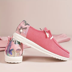 Colorblock Corduroy Lace-Up Loafers, Casual Walking Shoes