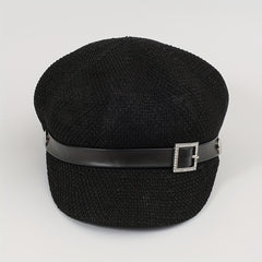 Hollow Out Beret Solid Breathable Newsboy Hat British Style Octagonal Hats
