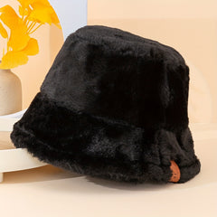 Warm Plush Winter Bucket Hat Windproof Unisex Cap