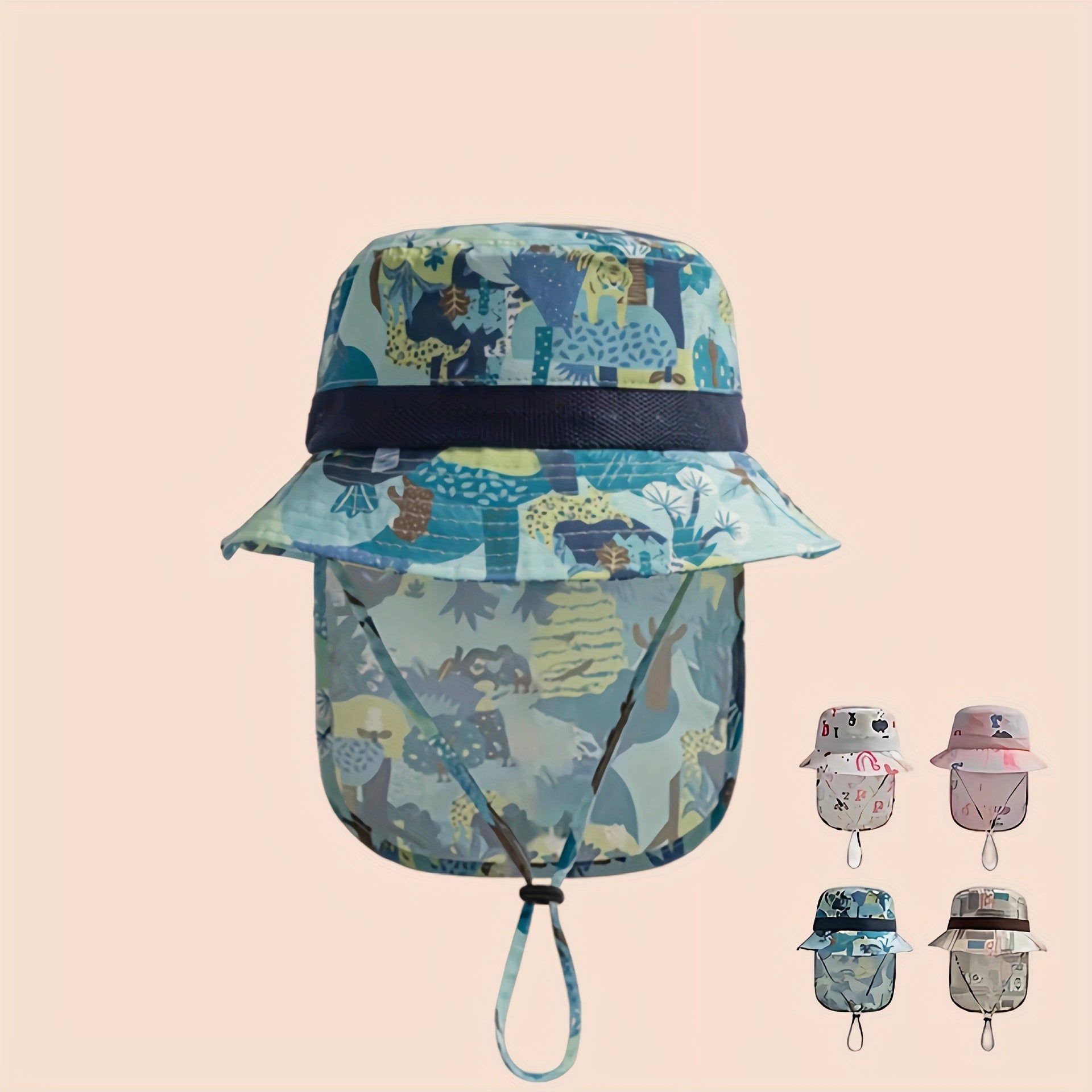 Kids Sunscreen Beach Hat Adjustable Baby Fisherman Hat