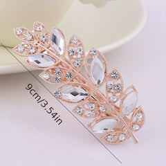 Glitter Crystal Flower Leaf Hair Clip for Women Girls