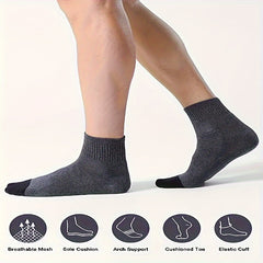 6 Pairs Cushioned Running Socks Breathable Outdoor Sports Socks
