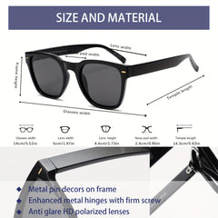 OUWEN Small Square Polarized Sunglasses Retro UV400 Protection VF2223A