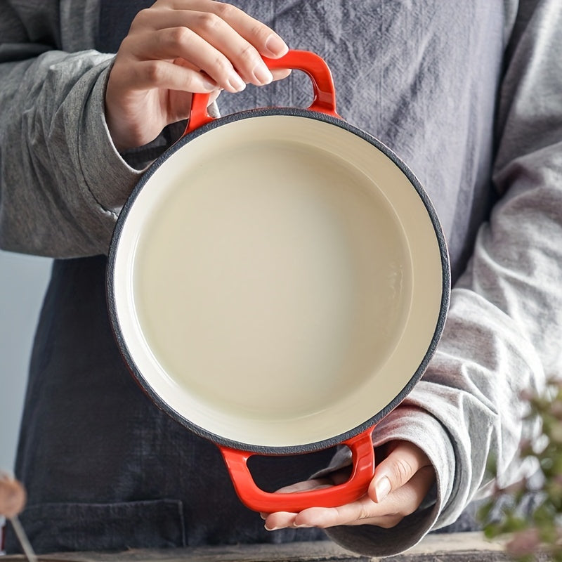 1pc 20 Enameled Cast Iron Skillet Orange & Small Cast Iron Skillets BBQ Safe Pan