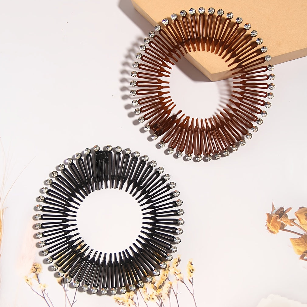 2pcs Spring Comb Hair Clips for Women Girls Hair Accessory