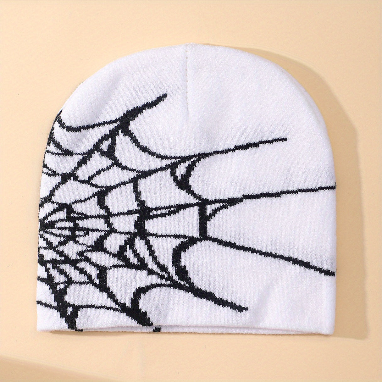 Men's Gothic Spider Web Jacquard Beanie Hat