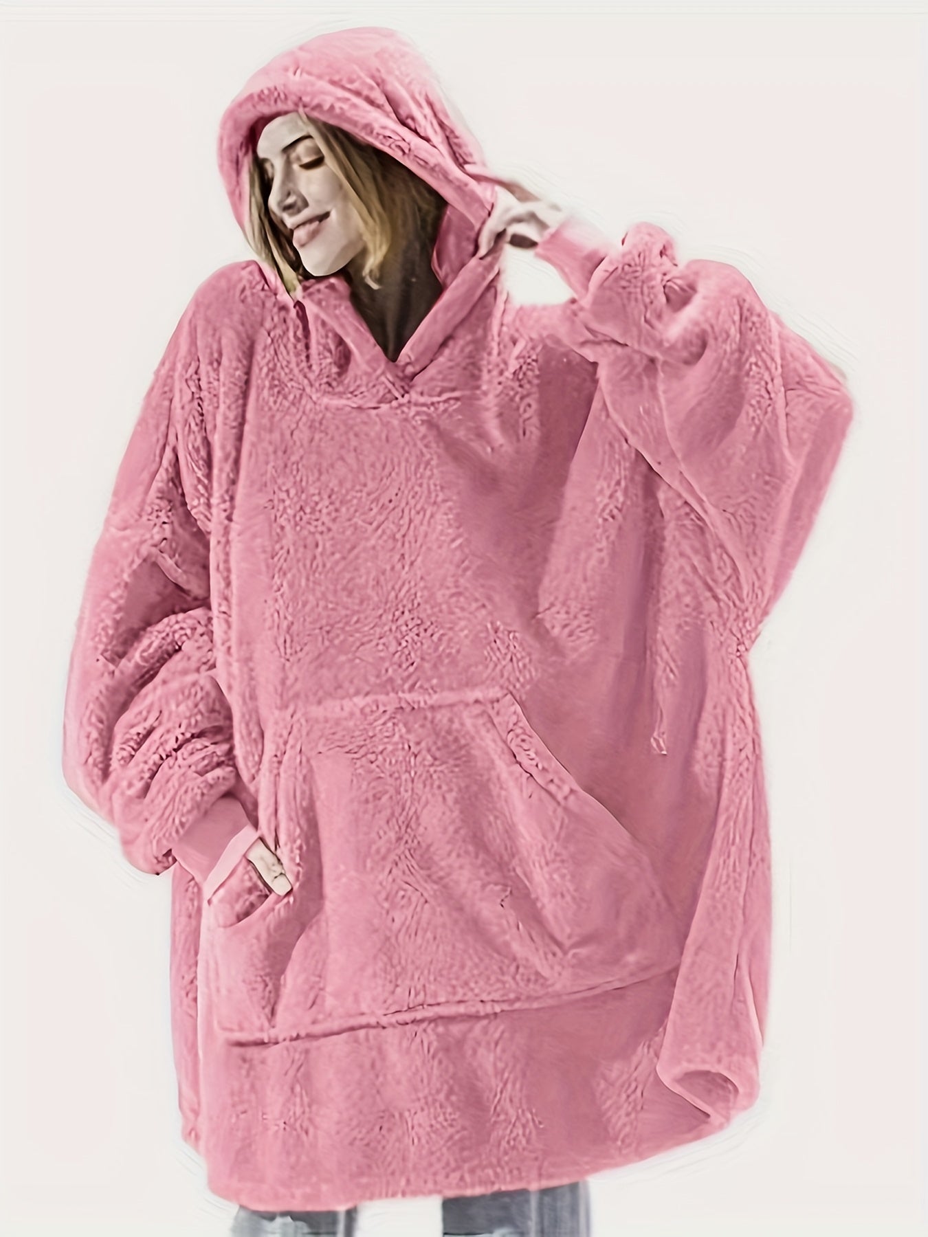 Hooded Fuzzy Lounge Robe with Pockets Women's Loungewear