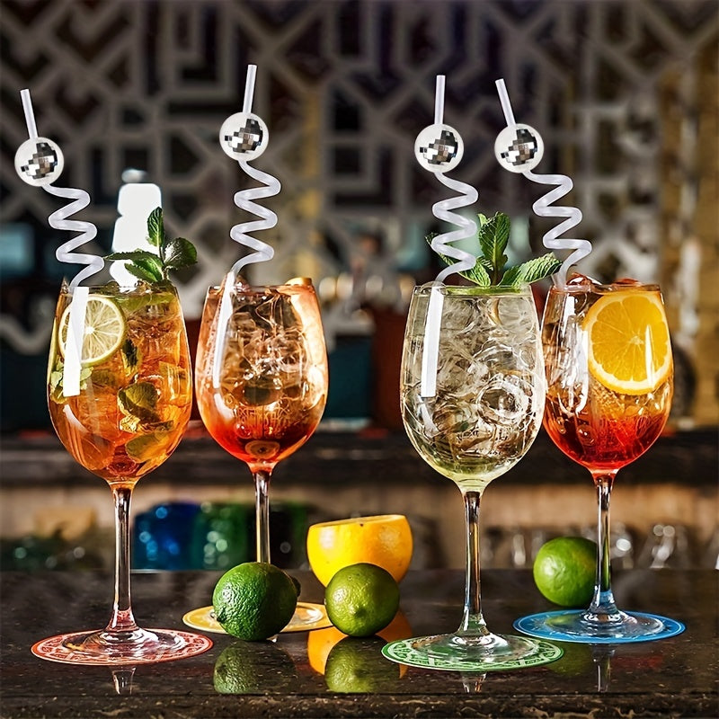 6pcs Disco Ball Straws Mirror Ball Decorations