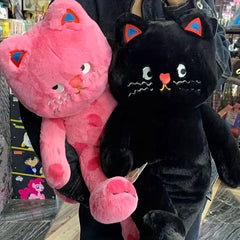 Pink Polka Dot Cat Plush Toy Big Cat Doll Pillow Gift Year Present Room Decor