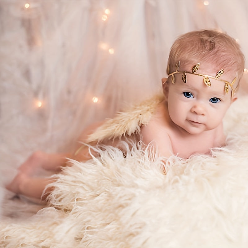 Angel Feather & Leaves Headband Set for Newborn Photos in Red