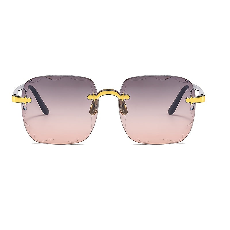 Square Rimless Sunglasses Gradient Glasses UV400