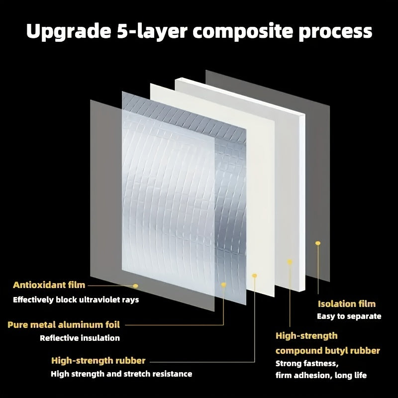Waterproof Aluminum Foil Butyl Tape High Temp Resistance Crack Repair