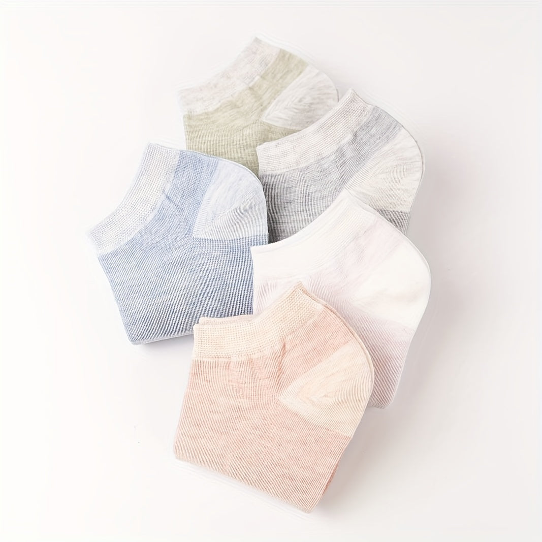 5 Pairs Women's Lightweight Sports Ankle Socks Soft Low Cut Stockings