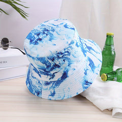 Tie Dye Print Bucket Hat Unisex Double Sided Street Basin Hat