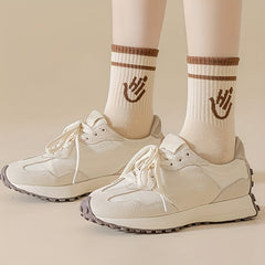 5 Pairs Letter Print Socks Soft Mid Tube Women's Stockings