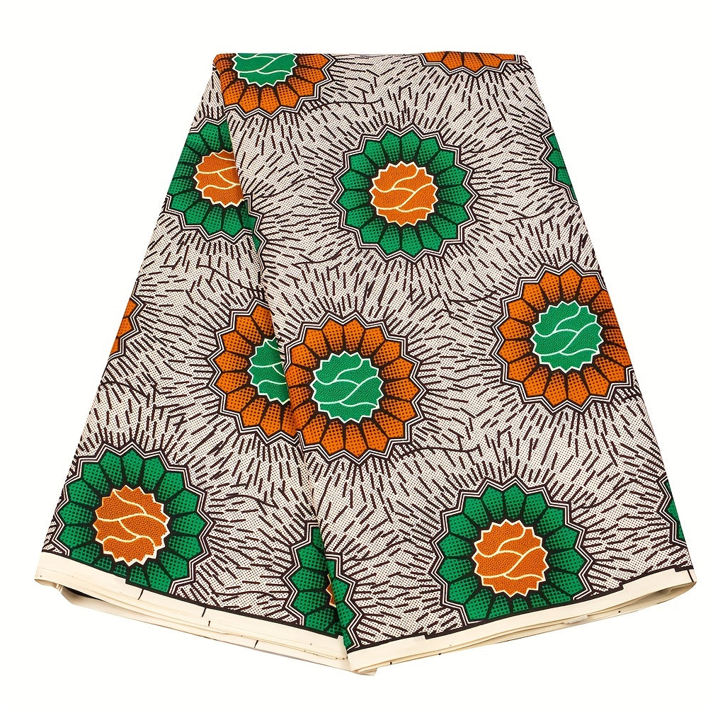 African Wax Dye Polyester Ankara Fabric 2 Yards Double-Sided Print