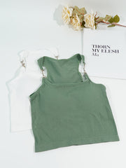 2pcs Chain Linked Cami Tops Ribbed Sleeveless Slim Fit Women's Lingerie