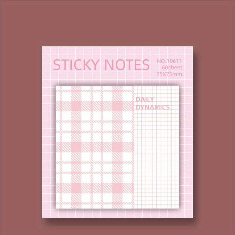 Plaid Sticky Notes 60 Sheets Student Notepad Creative N Times Stickers