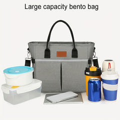 Large Capacity Insulated Lunch Tote with Mesh Pocket