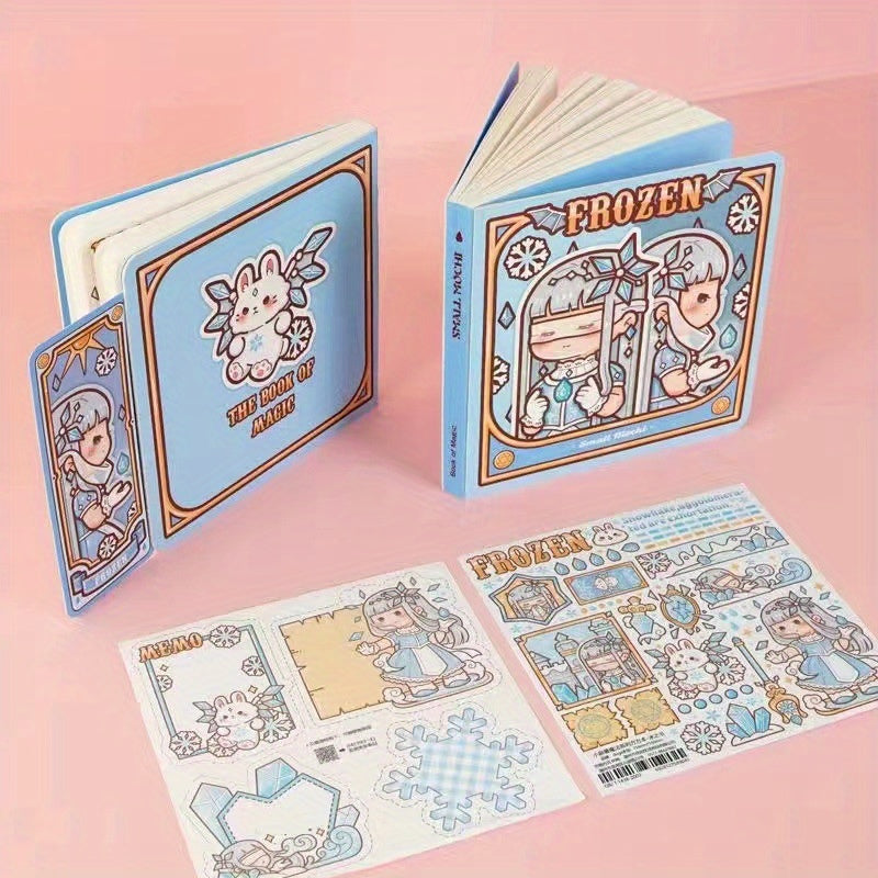 Magical Girl Diary Set Handwritten Notebooks w/ Bookmarks Stickers 160 Pages