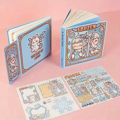 Magical Girl Diary Set Handwritten Notebooks w/ Bookmarks Stickers 160 Pages