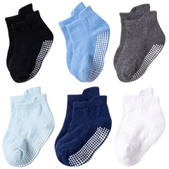 6 Pairs Non Slip Cotton Ankle Socks for Toddlers