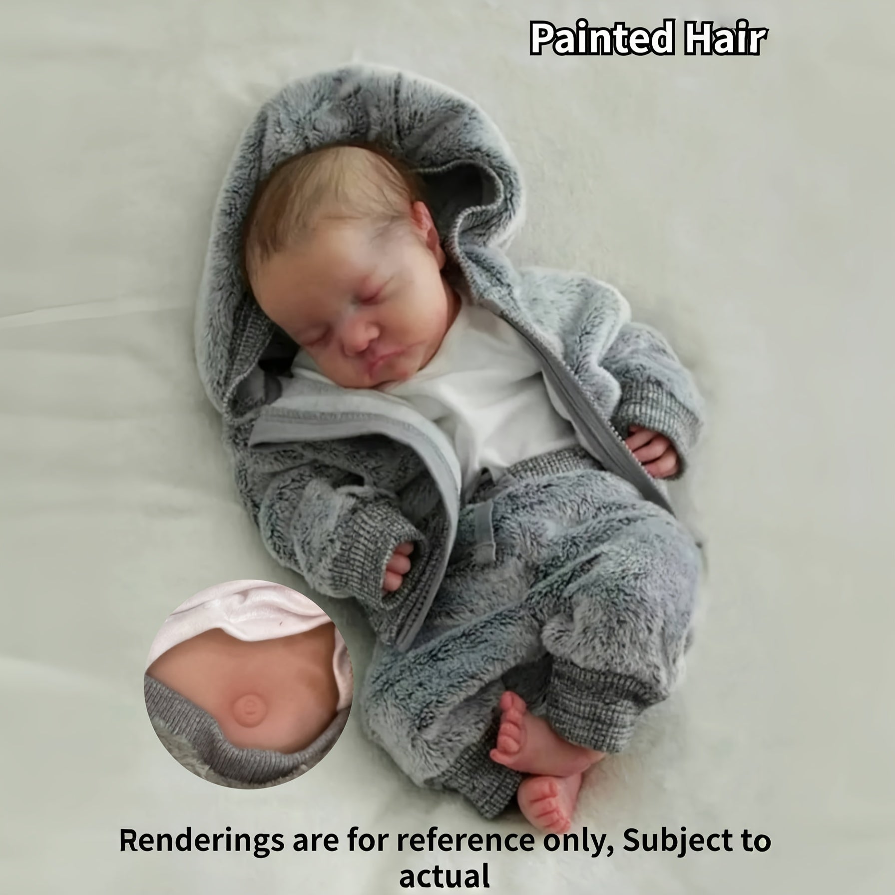 Adorable 45 Sleeping Reborn Boy Doll Full Body Soft Vinyl Material Waterproof Re