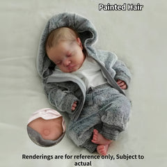 Adorable 45 Sleeping Reborn Boy Doll Full Body Soft Vinyl Material Waterproof Re