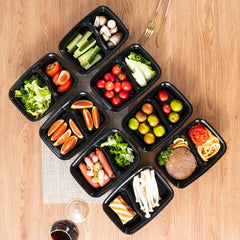 Set of 7 Grid Food Storage Containers 32oz Leakproof BPA-Free