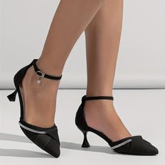 Women's Rhinestone Decor French High Heels Casual Pumps