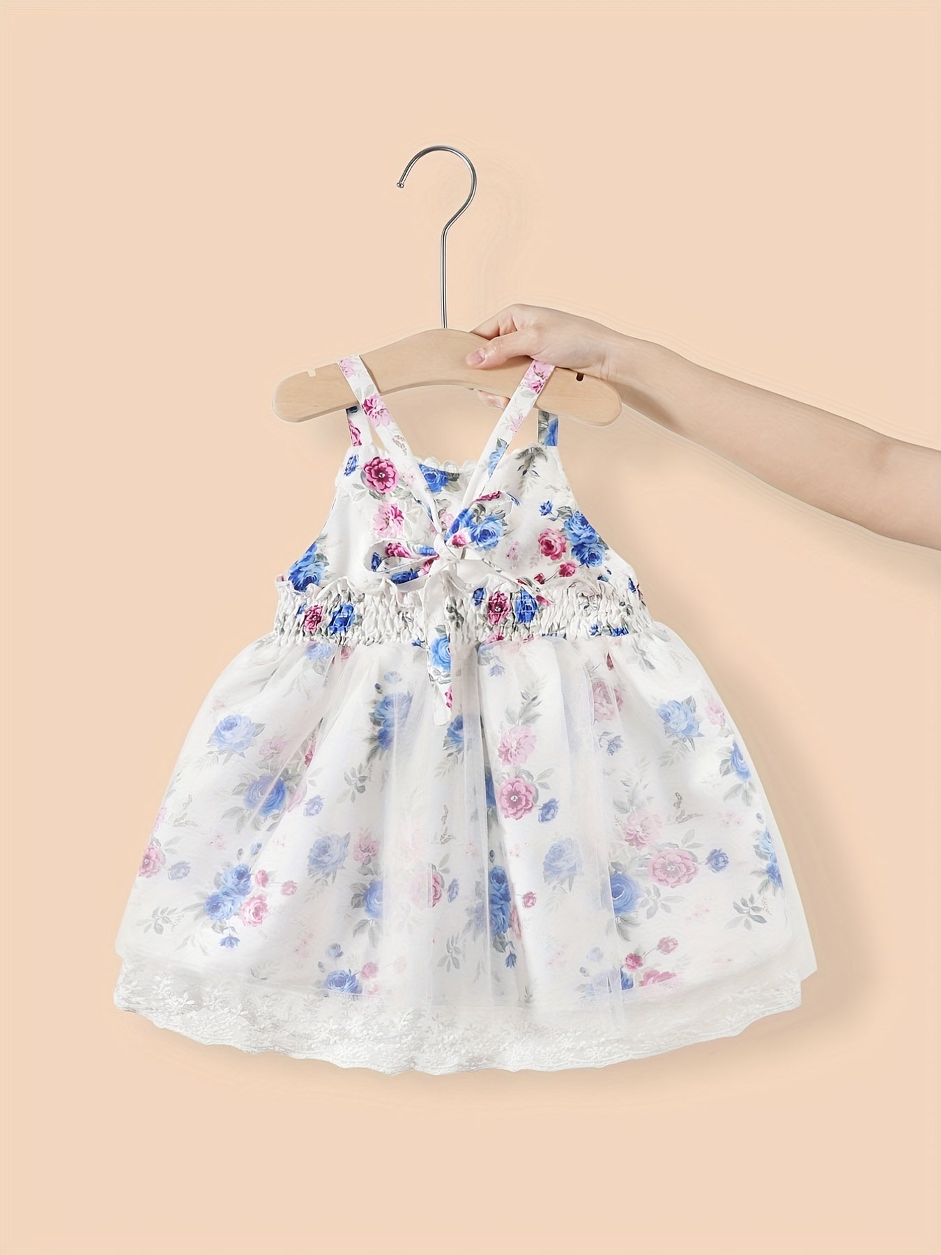 Toddler Girls Rose Graphic Cami Princess Dress For Party Beach