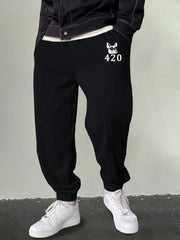 Men's Cartoon Dog Print Joggers Casual Sweatpants