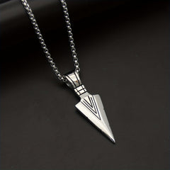 Men's Spearhead Pendant Necklace Street Hip hop Stainless Steel Sweater Chain