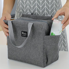 Minimalist Insulated Storage Handbag Solid Versatile Bento Bag